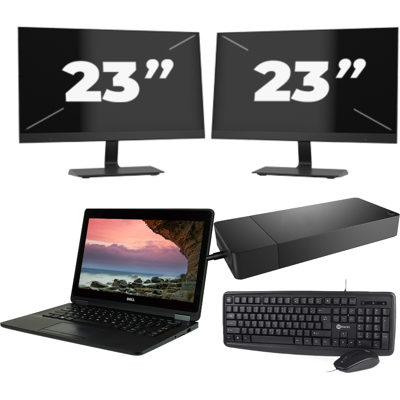 Dell Latitude E7270 - Intel Core i7-6e Generatie - 12 inch - 8GB RAM - 256GB SSD - Windows 11 + 2x 23 inch Monitor Dell Latitude E7270 - Intel Core i7-6e Generatie - 12 inch - 8GB RAM - 256GB SSD - Windows 11 + 2x 23 inch Monitor
