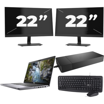 Dell Precision 3550 - Intel Core i7-10e Generatie - 15 inch - 8GB RAM - 256GB SSD - Windows 11 + 2x 22 inch Monitor Dell Precision 3550 - Intel Core i7-10e Generatie - 15 inch - 8GB RAM - 256GB SSD - Windows 11 + 2x 22 inch Monitor