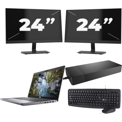Dell Precision 3550 - Intel Core i7-10e Generatie - 15 inch - 8GB RAM - 256GB SSD - Windows 11 + 2x 24 inch Monitor Dell Precision 3550 - Intel Core i7-10e Generatie - 15 inch - 8GB RAM - 256GB SSD - Windows 11 + 2x 24 inch Monitor