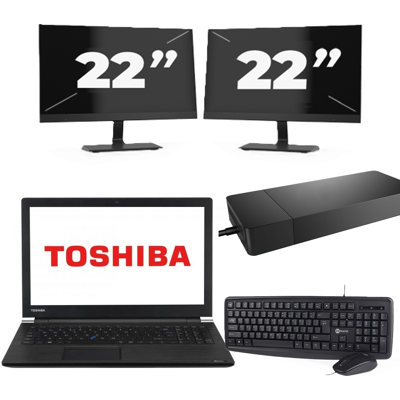 Dynabook Satellite Pro A50-EC - Intel Core i3-8e Generatie - 15 inch - 8GB RAM - 256GB SSD - Windows 11 Home + 2x 22 inch Monitor Dynabook Satellite Pro A50-EC - Intel Core i3-8e Generatie - 15 inch - 8GB RAM - 256GB SSD - Windows 11 Home + 2x 22 inch Monitor