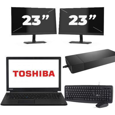 Dynabook Satellite Pro A50-EC - Intel Core i3-8e Generatie - 15 inch - 8GB RAM - 256GB SSD - Windows 11 Home + 2x 23 inch Monitor Dynabook Satellite Pro A50-EC - Intel Core i3-8e Generatie - 15 inch - 8GB RAM - 256GB SSD - Windows 11 Home + 2x 23 inch Monitor