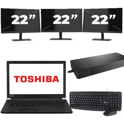 Dynabook Satellite Pro A50-EC - Intel Core i3-8e Generatie - 15 inch - 8GB RAM - 256GB SSD - Windows 11 Home + 3x 22 inch Monitor Dynabook Satellite Pro A50-EC - Intel Core i3-8e Generatie - 15 inch - 8GB RAM - 256GB SSD - Windows 11 Home + 3x 22 inch Monitor