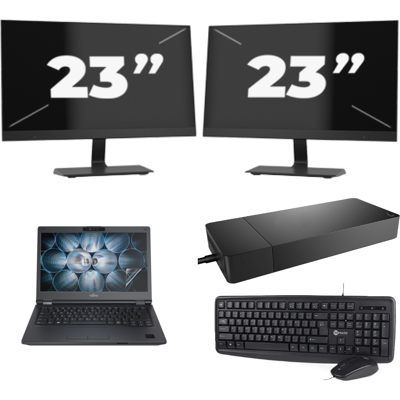 Fujitsu Lifebook E4411 - Intel Core i3-11e Generatie - 14 inch - 16GB RAM - 256GB SSD - GPU - Windows 11 Home + 2x 23 inch Monitor Fujitsu Lifebook E4411 - Intel Core i3-11e Generatie - 14 inch - 16GB RAM - 256GB SSD - GPU - Windows 11 Home + 2x 23 inch Monitor