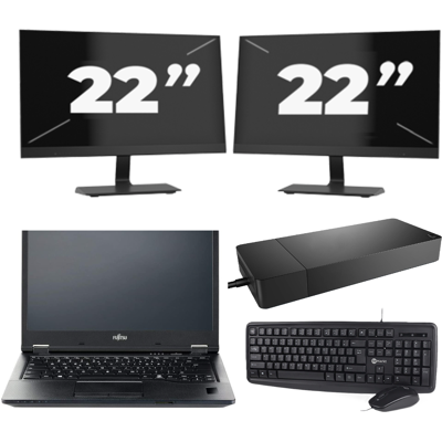 Fujitsu LIFEBOOK E5410 - Intel Core i5-10e Generatie - 14 inch - 8GB RAM - 256GB SSD - Windows 11 Home + 2x 22 inch Monitor Fujitsu LIFEBOOK E5410 - Intel Core i5-10e Generatie - 14 inch - 8GB RAM - 256GB SSD - Windows 11 Home + 2x 22 inch Monitor