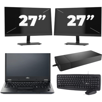 Fujitsu LIFEBOOK E5410 - Intel Core i5-10e Generatie - 14 inch - 8GB RAM - 256GB SSD - Windows 11 Home + 2x 27 inch Monitor Fujitsu LIFEBOOK E5410 - Intel Core i5-10e Generatie - 14 inch - 8GB RAM - 256GB SSD - Windows 11 Home + 2x 27 inch Monitor