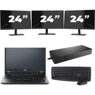 Fujitsu LIFEBOOK E5410 - Intel Core i5-10e Generatie - 14 inch - 8GB RAM - 256GB SSD - Windows 11 Home + 3x 24 inch Monitor Fujitsu LIFEBOOK E5410 - Intel Core i5-10e Generatie - 14 inch - 8GB RAM - 256GB SSD - Windows 11 Home + 3x 24 inch Monitor