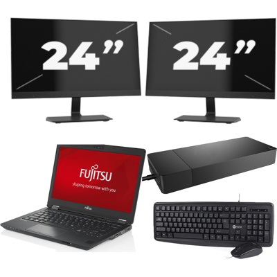 Fujitsu LifeBook U727 - Intel Core i7-7e Generatie - 12 inch - 8GB RAM - 256GB SSD - Windows 11 + 2x 24 inch Monitor Fujitsu LifeBook U727 - Intel Core i7-7e Generatie - 12 inch - 8GB RAM - 256GB SSD - Windows 11 + 2x 24 inch Monitor
