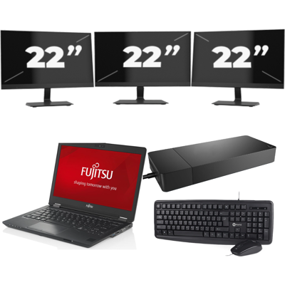 Fujitsu LifeBook U727 - Intel Core i7-7e Generatie - 12 inch - 8GB RAM - 256GB SSD - Windows 11 + 3x 22 inch Monitor Fujitsu LifeBook U727 - Intel Core i7-7e Generatie - 12 inch - 8GB RAM - 256GB SSD - Windows 11 + 3x 22 inch Monitor