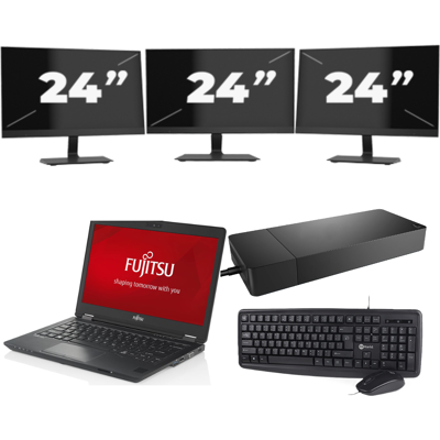 Fujitsu LifeBook U727 - Intel Core i7-7e Generatie - 12 inch - 8GB RAM - 256GB SSD - Windows 11 + 3x 24 inch Monitor Fujitsu LifeBook U727 - Intel Core i7-7e Generatie - 12 inch - 8GB RAM - 256GB SSD - Windows 11 + 3x 24 inch Monitor