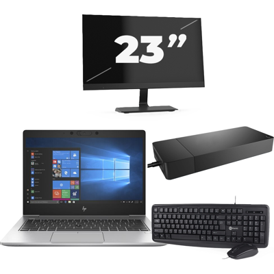 HP EliteBook 735 G6 - AMD Ryzen 5 PRO 3500U - 13 inch - 8GB RAM - 256GB SSD - Windows 10 + 1x 23 inch Monitor HP EliteBook 735 G6 - AMD Ryzen 5 PRO 3500U - 13 inch - 8GB RAM - 256GB SSD - Windows 10 + 1x 23 inch Monitor