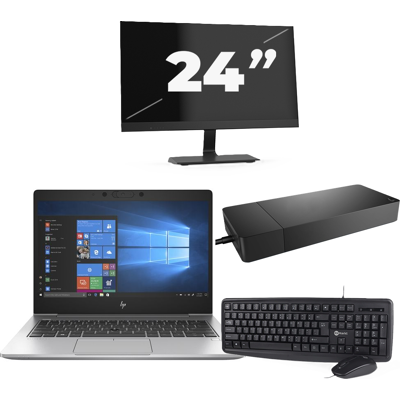 HP EliteBook 735 G6 - AMD Ryzen 7 PRO 3700U - 13 inch - 8GB RAM - 256GB SSD - Windows 10 Home + 1x 24 inch Monitor HP EliteBook 735 G6 - AMD Ryzen 7 PRO 3700U - 13 inch - 8GB RAM - 256GB SSD - Windows 10 Home + 1x 24 inch Monitor