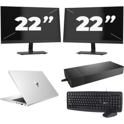 HP EliteBook 830 G7 - Intel Core i7-10e Generatie - 13 inch - 8GB RAM - 256GB SSD - Windows 11 + 2x 22 inch Monitor HP EliteBook 830 G7 - Intel Core i7-10e Generatie - 13 inch - 8GB RAM - 256GB SSD - Windows 11 + 2x 22 inch Monitor