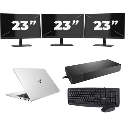 HP EliteBook 830 G7 - Intel Core i7-10e Generatie - 13 inch - 8GB RAM - 256GB SSD - Windows 11 + 3x 23 inch Monitor HP EliteBook 830 G7 - Intel Core i7-10e Generatie - 13 inch - 8GB RAM - 256GB SSD - Windows 11 + 3x 23 inch Monitor