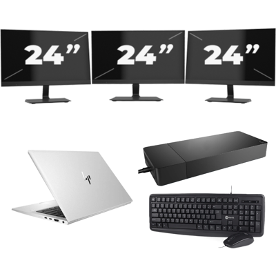 HP EliteBook 830 G7 - Intel Core i7-10e Generatie - 13 inch - 8GB RAM - 256GB SSD - Windows 11 + 3x 24 inch Monitor HP EliteBook 830 G7 - Intel Core i7-10e Generatie - 13 inch - 8GB RAM - 256GB SSD - Windows 11 + 3x 24 inch Monitor