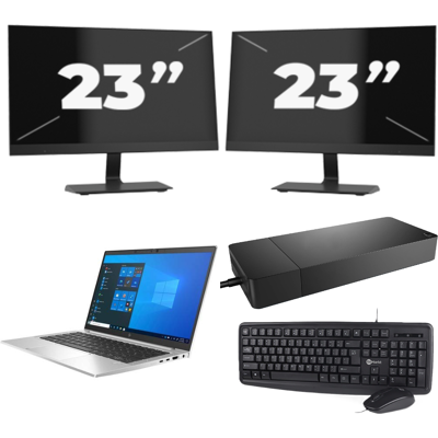 HP EliteBook 830 G8 - Intel Core i5-11e Generatie - 13 inch - 8GB RAM - 256GB SSD - Windows 11 + 2x 23 inch Monitor HP EliteBook 830 G8 - Intel Core i5-11e Generatie - 13 inch - 8GB RAM - 256GB SSD - Windows 11 + 2x 23 inch Monitor