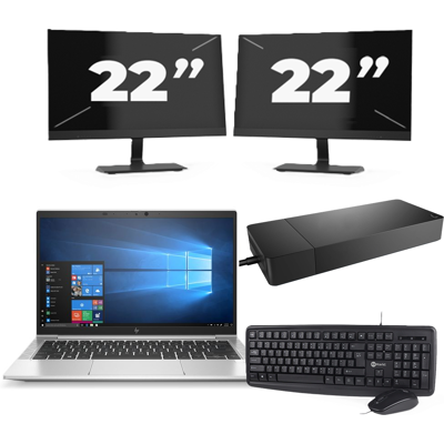 HP EliteBook 835 G7 - AMD Ryzen 7 PRO 4750U - 13 inch - 8GB RAM - 256GB SSD - Windows 11 Home + 2x 22 inch Monitor HP EliteBook 835 G7 - AMD Ryzen 7 PRO 4750U - 13 inch - 8GB RAM - 256GB SSD - Windows 11 Home + 2x 22 inch Monitor