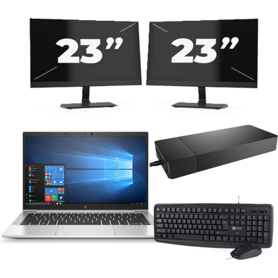 HP EliteBook 835 G7 - AMD Ryzen 7 PRO 4750U - 13 inch - 8GB RAM - 256GB SSD - Windows 11 Home + 2x 23 inch Monitor HP EliteBook 835 G7 - AMD Ryzen 7 PRO 4750U - 13 inch - 8GB RAM - 256GB SSD - Windows 11 Home + 2x 23 inch Monitor