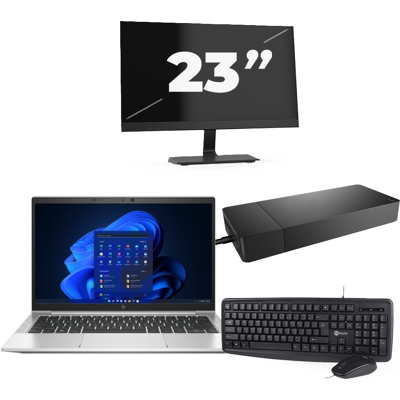 HP EliteBook 835 G8 - AMD Ryzen 3 PRO 5450U - 13 inch - 8GB RAM - 256GB SSD - Windows 11 Home + 1x 23 inch Monitor HP EliteBook 835 G8 - AMD Ryzen 3 PRO 5450U - 13 inch - 8GB RAM - 256GB SSD - Windows 11 Home + 1x 23 inch Monitor