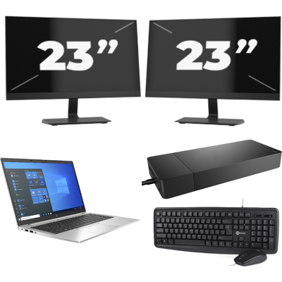 HP EliteBook 840 G8 - Intel Core i5-11e Generatie - 14 inch - 8GB RAM - 256GB SSD - Windows 11 + 2x 23 inch Monitor HP EliteBook 840 G8 - Intel Core i5-11e Generatie - 14 inch - 8GB RAM - 256GB SSD - Windows 11 + 2x 23 inch Monitor