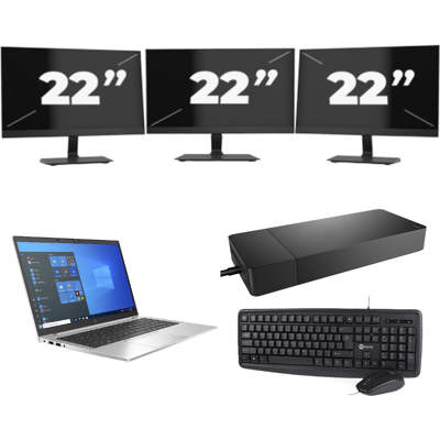 HP EliteBook 840 G8 - Intel Core i7-11e Generatie - 14 inch - 8GB RAM - 256GB SSD - Windows 11 + 3x 22 inch Monitor HP EliteBook 840 G8 - Intel Core i7-11e Generatie - 14 inch - 8GB RAM - 256GB SSD - Windows 11 + 3x 22 inch Monitor