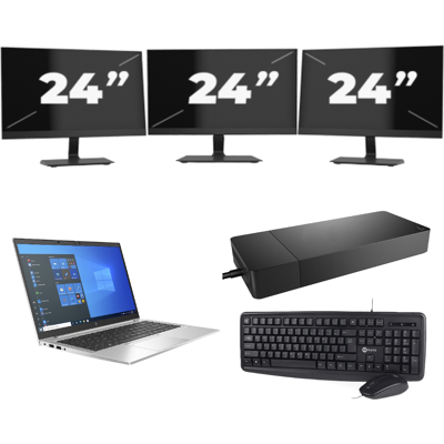 HP EliteBook 840 G8 - Intel Core i7-11e Generatie - 14 inch - 8GB RAM - 256GB SSD - Windows 11 + 3x 24 inch Monitor HP EliteBook 840 G8 - Intel Core i7-11e Generatie - 14 inch - 8GB RAM - 256GB SSD - Windows 11 + 3x 24 inch Monitor