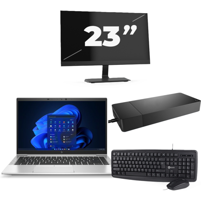 HP EliteBook 845 G8 - AMD Ryzen 3 PRO 5400U - 14 inch - 8GB RAM - 256GB SSD - Windows 11 Home + 1x 23 inch Monitor HP EliteBook 845 G8 - AMD Ryzen 3 PRO 5400U - 14 inch - 8GB RAM - 256GB SSD - Windows 11 Home + 1x 23 inch Monitor