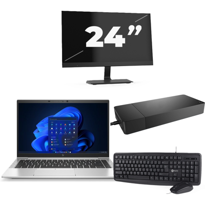 HP EliteBook 845 G8 - AMD Ryzen 3 PRO 5400U - 14 inch - 8GB RAM - 256GB SSD - Windows 11 Home + 1x 24 inch Monitor HP EliteBook 845 G8 - AMD Ryzen 3 PRO 5400U - 14 inch - 8GB RAM - 256GB SSD - Windows 11 Home + 1x 24 inch Monitor
