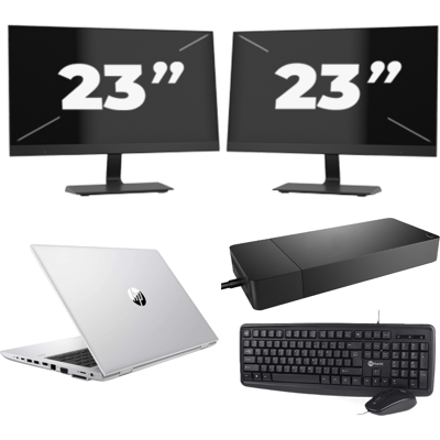 HP ProBook 430 G8 - Intel Core i3-11e Generatie - 13 inch - 8GB RAM - 256GB SSD - Windows 11 Home + 2x 23 inch Monitor HP ProBook 430 G8 - Intel Core i3-11e Generatie - 13 inch - 8GB RAM - 256GB SSD - Windows 11 Home + 2x 23 inch Monitor