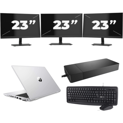 HP ProBook 430 G8 - Intel Core i3-11e Generatie - 13 inch - 8GB RAM - 256GB SSD - Windows 11 Home + 3x 23 inch Monitor HP ProBook 430 G8 - Intel Core i3-11e Generatie - 13 inch - 8GB RAM - 256GB SSD - Windows 11 Home + 3x 23 inch Monitor