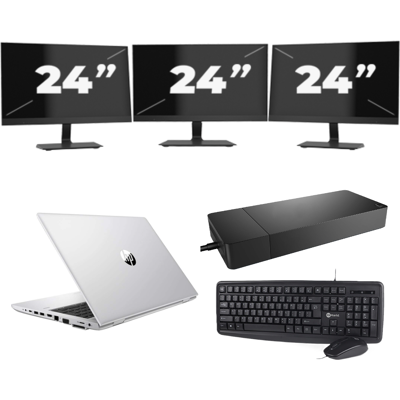 HP ProBook 430 G8 - Intel Core i3-11e Generatie - 13 inch - 8GB RAM - 256GB SSD - Windows 11 Home + 3x 24 inch Monitor HP ProBook 430 G8 - Intel Core i3-11e Generatie - 13 inch - 8GB RAM - 256GB SSD - Windows 11 Home + 3x 24 inch Monitor