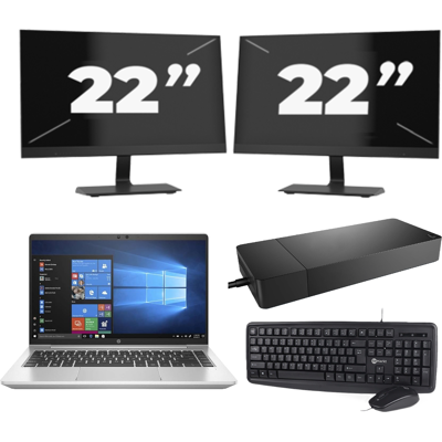 HP ProBook 440 G8 - Intel Core i3-11e Generatie - 14 inch - 8GB RAM - 256GB SSD - Windows 11 Home + 2x 22 inch Monitor HP ProBook 440 G8 - Intel Core i3-11e Generatie - 14 inch - 8GB RAM - 256GB SSD - Windows 11 Home + 2x 22 inch Monitor