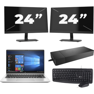 HP ProBook 440 G8 - Intel Core i3-11e Generatie - 14 inch - 8GB RAM - 256GB SSD - Windows 11 Home + 2x 24 inch Monitor HP ProBook 440 G8 - Intel Core i3-11e Generatie - 14 inch - 8GB RAM - 256GB SSD - Windows 11 Home + 2x 24 inch Monitor