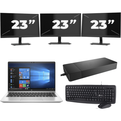 HP ProBook 440 G8 - Intel Core i5-11e Generatie - 14 inch - 8GB RAM - 256GB SSD - Windows 11 Home + 3x 23 inch Monitor HP ProBook 440 G8 - Intel Core i5-11e Generatie - 14 inch - 8GB RAM - 256GB SSD - Windows 11 Home + 3x 23 inch Monitor