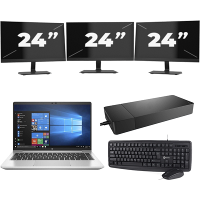 HP ProBook 440 G8 - Intel Core i5-11e Generatie - 14 inch - 8GB RAM - 256GB SSD - Windows 11 Home + 3x 24 inch Monitor HP ProBook 440 G8 - Intel Core i5-11e Generatie - 14 inch - 8GB RAM - 256GB SSD - Windows 11 Home + 3x 24 inch Monitor