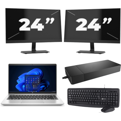 HP ProBook 440 G9 - Intel Core i3-12e Generatie - 14 inch - 8GB RAM - 256GB SSD - Windows 11 + 2x 24 inch Monitor HP ProBook 440 G9 - Intel Core i3-12e Generatie - 14 inch - 8GB RAM - 256GB SSD - Windows 11 + 2x 24 inch Monitor