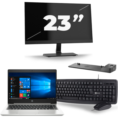 HP ProBook 445 G7 - AMD Ryzen 5 4500U - 14 inch - 8GB RAM - 256GB SSD - Windows 10 + 1x 23 inch Monitor HP ProBook 445 G7 - AMD Ryzen 5 4500U - 14 inch - 8GB RAM - 256GB SSD - Windows 10 + 1x 23 inch Monitor