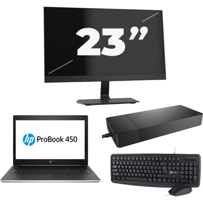 HP ProBook 450 G5 - Intel Core i5-8e Generatie - 15 inch - 8GB RAM - 256GB SSD - Windows 11 + 1x 23 inch Monitor HP ProBook 450 G5 - Intel Core i5-8e Generatie - 15 inch - 8GB RAM - 256GB SSD - Windows 11 + 1x 23 inch Monitor
