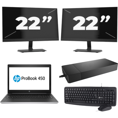 HP ProBook 450 G5 - Intel Core i5-8e Generatie - 15 inch - 8GB RAM - 256GB SSD - Windows 11 + 2x 22 inch Monitor HP ProBook 450 G5 - Intel Core i5-8e Generatie - 15 inch - 8GB RAM - 256GB SSD - Windows 11 + 2x 22 inch Monitor