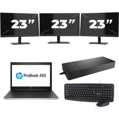 HP ProBook 450 G5 - Intel Core i5-8e Generatie - 15 inch - 8GB RAM - 256GB SSD - Windows 11 + 3x 23 inch Monitor HP ProBook 450 G5 - Intel Core i5-8e Generatie - 15 inch - 8GB RAM - 256GB SSD - Windows 11 + 3x 23 inch Monitor