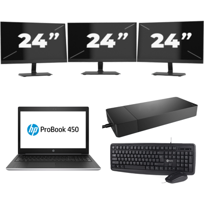 HP ProBook 450 G5 - Intel Core i5-8e Generatie - 15 inch - 8GB RAM - 256GB SSD - Windows 11 + 3x 24 inch Monitor HP ProBook 450 G5 - Intel Core i5-8e Generatie - 15 inch - 8GB RAM - 256GB SSD - Windows 11 + 3x 24 inch Monitor