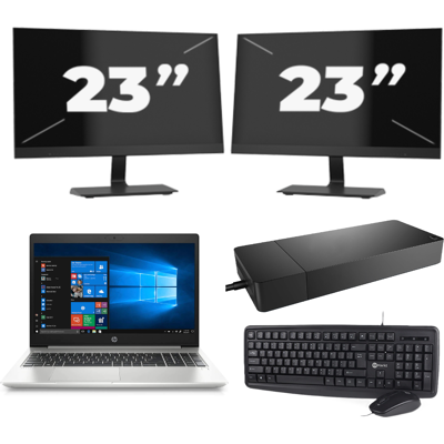 HP ProBook 450 G7 - Intel Core i5-10e Generatie - 15 inch - 8GB RAM - 256GB SSD - Windows 11 + 2x 23 inch Monitor HP ProBook 450 G7 - Intel Core i5-10e Generatie - 15 inch - 8GB RAM - 256GB SSD - Windows 11 + 2x 23 inch Monitor