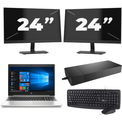 HP ProBook 450 G7 - Intel Core i5-10e Generatie - 15 inch - 8GB RAM - 256GB SSD - Windows 11 + 2x 24 inch Monitor HP ProBook 450 G7 - Intel Core i5-10e Generatie - 15 inch - 8GB RAM - 256GB SSD - Windows 11 + 2x 24 inch Monitor