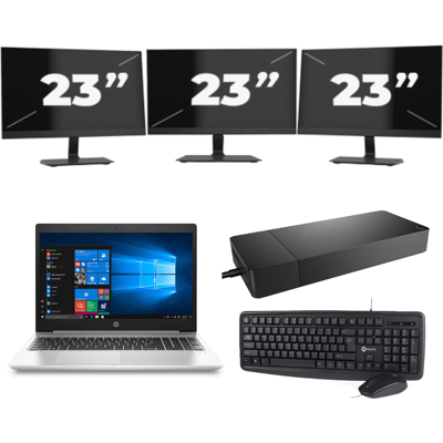 HP ProBook 450 G7 - Intel Core i5-10e Generatie - 15 inch - 8GB RAM - 256GB SSD - Windows 11 + 3x 23 inch Monitor HP ProBook 450 G7 - Intel Core i5-10e Generatie - 15 inch - 8GB RAM - 256GB SSD - Windows 11 + 3x 23 inch Monitor