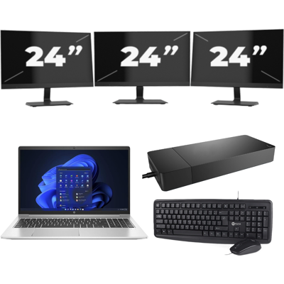 HP Probook 450 G8 - Intel Core i5-11e Generatie - 15 inch - 8GB RAM - 256GB SSD - Windows 11 + 3x 24 inch Monitor HP Probook 450 G8 - Intel Core i5-11e Generatie - 15 inch - 8GB RAM - 256GB SSD - Windows 11 + 3x 24 inch Monitor