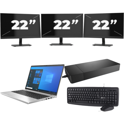 HP ProBook 640 G8 - Intel Core i5-11e Generatie - 14 inch - 8GB RAM - 256GB SSD - Windows 11 + 3x 22 inch Monitor HP ProBook 640 G8 - Intel Core i5-11e Generatie - 14 inch - 8GB RAM - 256GB SSD - Windows 11 + 3x 22 inch Monitor