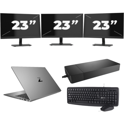 HP ZBook Firefly 14 G7 - Intel Core i7-10e Generatie - 14 inch - 16GB RAM - 256GB SSD - Windows 11 Home + 3x 23 inch Monitor HP ZBook Firefly 14 G7 - Intel Core i7-10e Generatie - 14 inch - 16GB RAM - 256GB SSD - Windows 11 Home + 3x 23 inch Monitor