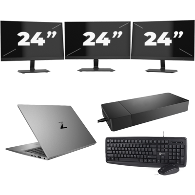 HP ZBook Firefly 14 G7 - Intel Core i7-10e Generatie - 14 inch - 16GB RAM - 256GB SSD - Windows 11 Home + 3x 24 inch Monitor HP ZBook Firefly 14 G7 - Intel Core i7-10e Generatie - 14 inch - 16GB RAM - 256GB SSD - Windows 11 Home + 3x 24 inch Monitor
