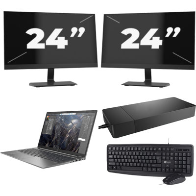 HP ZBook Firefly 15 G7 - Intel Core i7-10e Generatie - 15 inch - 8GB RAM - 256GB SSD - Windows 11 + 2x 24 inch Monitor HP ZBook Firefly 15 G7 - Intel Core i7-10e Generatie - 15 inch - 8GB RAM - 256GB SSD - Windows 11 + 2x 24 inch Monitor