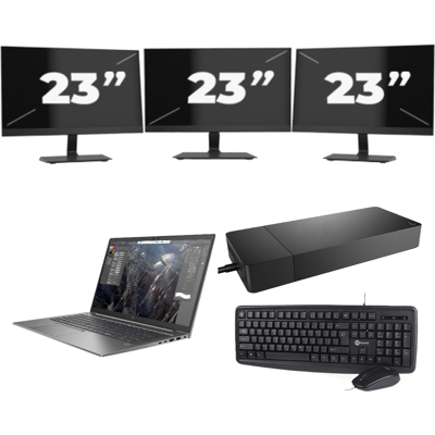 HP ZBook Firefly 15 G7 - Intel Core i7-10e Generatie - 15 inch - 8GB RAM - 256GB SSD - Windows 11 + 3x 23 inch Monitor HP ZBook Firefly 15 G7 - Intel Core i7-10e Generatie - 15 inch - 8GB RAM - 256GB SSD - Windows 11 + 3x 23 inch Monitor