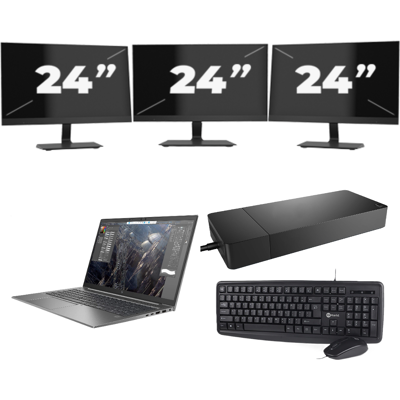 HP ZBook Firefly 15 G7 - Intel Core i7-10e Generatie - 15 inch - 8GB RAM - 256GB SSD - Windows 11 + 3x 24 inch Monitor HP ZBook Firefly 15 G7 - Intel Core i7-10e Generatie - 15 inch - 8GB RAM - 256GB SSD - Windows 11 + 3x 24 inch Monitor